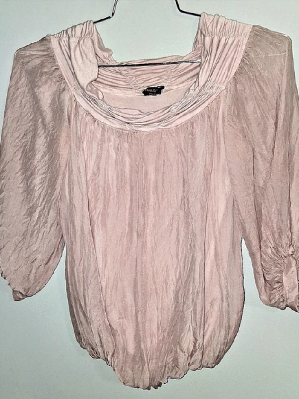 Phase Eight Ruched Neck Blouse in Pink Silk Size Small